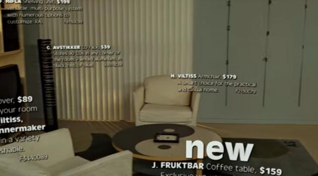 Ying Yang Furni coffee table as seen in Ikea scene of Fight Club