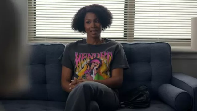 Jimi Hendrix Are You Experienced Tee worn by Jax Stewart (Emayatzy Corinealdi) as seen in Reasonable Doubt (S02E01)