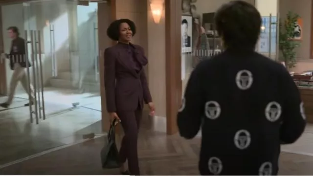 Alexander McQueen Narrow Bootcut Trousers in Lust Red worn by Jax Stewart (Emayatzy Corinealdi) as seen in Reasonable Doubt (S02E01)