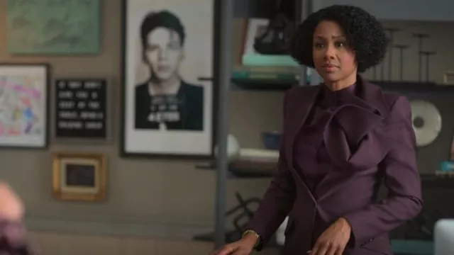 Frame Silk Gillian Blouse worn by Jax Stewart (Emayatzy Corinealdi) as seen in Reasonable Doubt (S02E01)