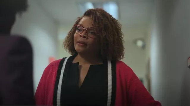 Ashley Stewart Striped Cotton Blend Cardigan worn by Fallon Stephens (Aries Sanders) as seen in Reasonable Doubt (S02E01)