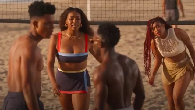 Staud Nell Skirt worn by Lisa Wilkes (Simone Joy Jones) as seen in Bel-Air (S03E04)
