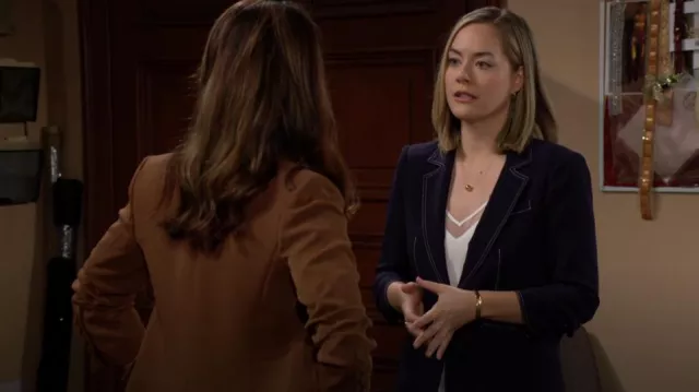 1.State Chiffon Camisole Top worn by  Hope Logan(Annika Noelle) as seen in The Bold and the Beautiful on August 15, 2024