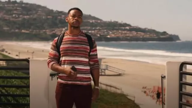 Zara Striped Jacquard Sweater worn by Fredrick Thompson (Joivan Wade) as seen in Bel-Air (S03E05)