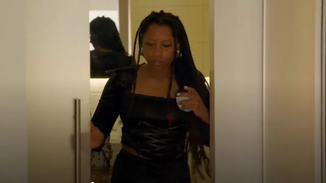 Dolls Kill Moonlit Mingle Long Sleeve Top Widow worn by Corona as seen in 90 Day Fiancé: The Other Way (S06E09)