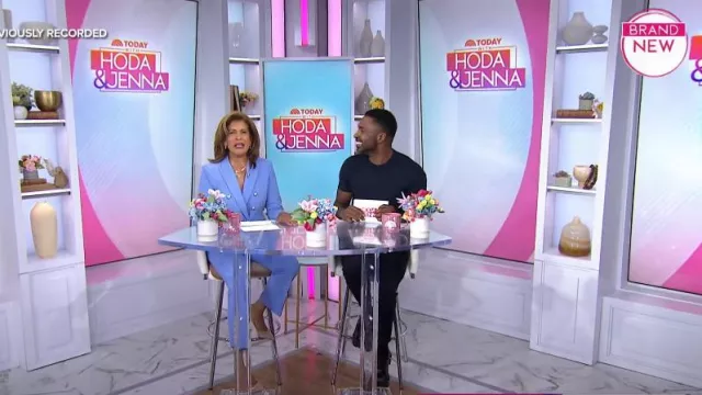 Veronica Beard Jaya Stretch Crop Pants in Hydrangea worn by Hoda Kotb as seen in Today with Hoda & Jenna on August 30, 2024