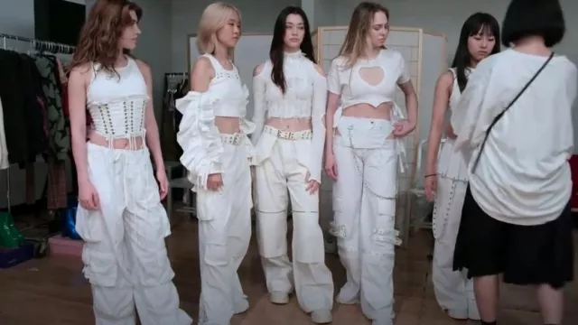 Darker Ways Replay Multi Lace-Up Corset Top worn by Iliya as seen in Pop Star Academy: KATSEYE (S01E06)