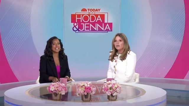 Cinq a Sept Randi Tweed Jacket in Gardenia worn by Jenna Bush Hager as seen in Today with Hoda & Jenna on September 3, 2024