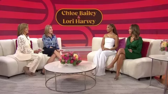 Monot Strapless Ruched Top worn by Chloe Bailey as seen in Today with Hoda & Jenna on  September 4, 2024