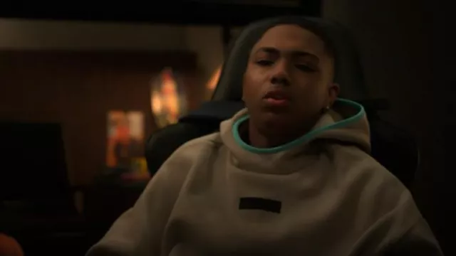Fear of God Essentials Polar Fleece Pullover Hoodie worn by Spenser Stewart (Thaddeus J Mixson) as seen in Reasonable Doubt (S02E04)