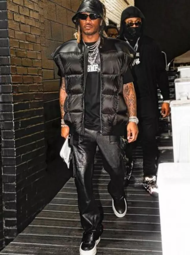 Rick Owens Black & White Mega Bumper Geobasket Sneakers worn by Future on the Instagram account @future