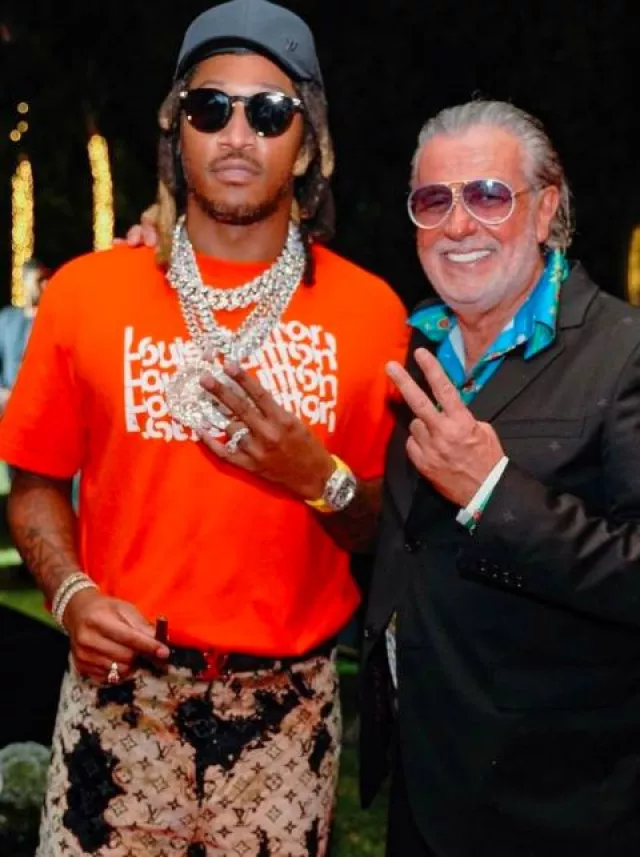 Louis Vuitton Black Tie-Dye Monogram Carpenter Pants worn by Future on the Instagram account @future