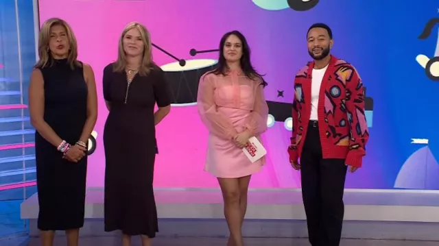 Staud Roland Dress in Earth worn by Jenna Bush Hager as seen in Today with Hoda & Jenna on  September 5, 2024