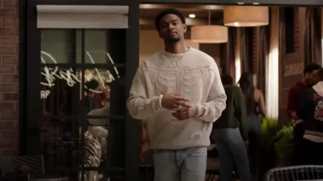 Market Kx Labs Skeleton Sweater porté par Jessie 'JR' Raymond (Sylvester Powell) tel qu’on le voit dans All American : Homecoming (S03E10)