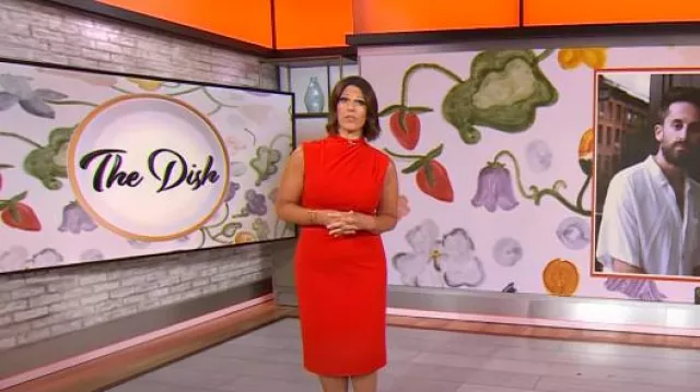 Robe Corrine Halo noir portée par Dana Jacobson telle que vue dans CBS Mornings le 8 septembre 2024