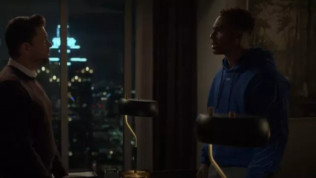 Off-White Logo-Print Cotton Hoodie worn by Adrian Hunter (Vaughn Hebron) as seen in Reasonable Doubt (S02E05)