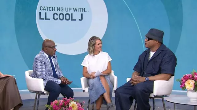 Chemise en jean Prada à manches courtes Selvedge portée par LL Cool J comme on le voit dans Today le 6 septembre 2024
