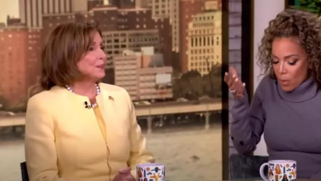 Akris Ocello Wool Crepe Jacket worn by Nancy Pelosi as seen in The View on September 9, 2024