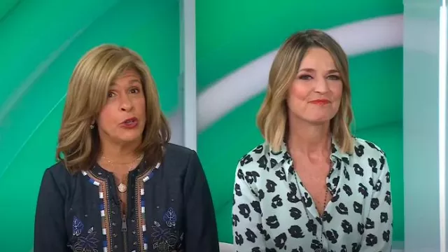 Ramy Brook Mav Jacket in Dark Indigo worn by Hoda Kotb as seen in Today on September 12, 2024