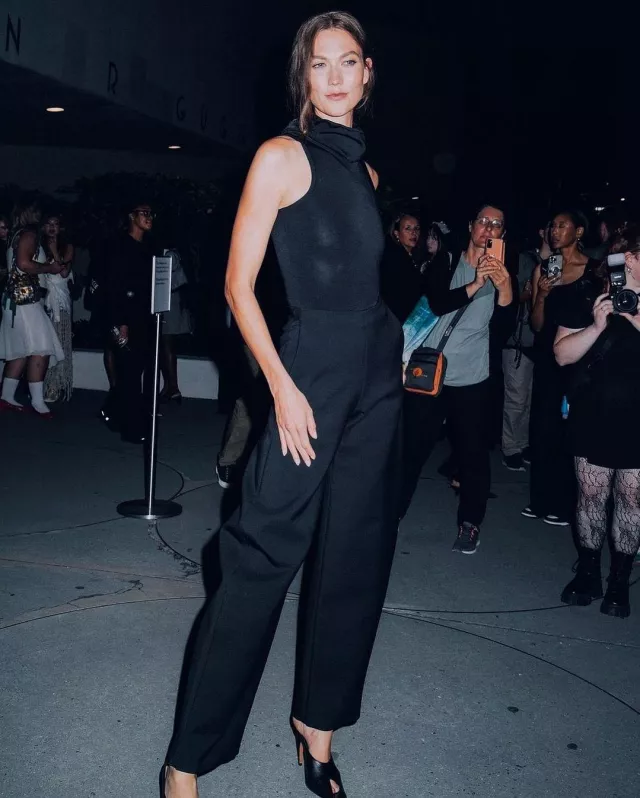 Alaia Spike Mules in Calfskin worn by Karlie Kloss at Alaia Show on September 6, 2024