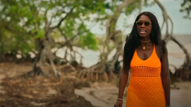 Gimaguas Pachanka Mini robe en coton crocheté portée par Dragon Queen (Jodie Turner-Smith) comme on le voit dans Bad Monkey (S01E07)