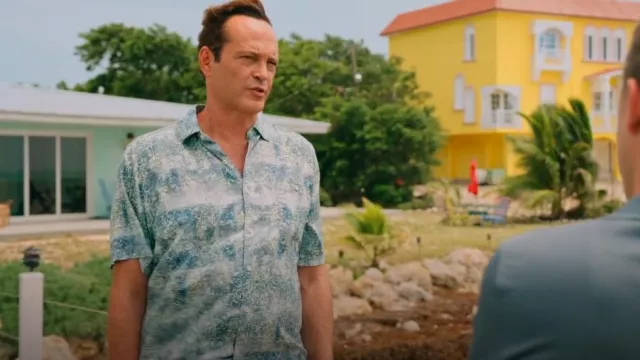 Tommy Bahama Men's Undersea Batik Camp Shirt worn by Andrew Yancy (Vince Vaughn) as seen in Bad Monkey (S01E07)