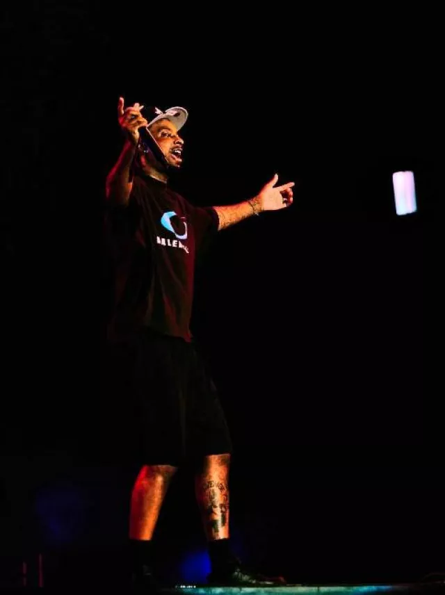 Balenciaga Black Activewear Stretch Shorts worn by 21 Savage on the Instagram account @21savage