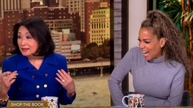 Proenza Schouler White Label Jayne Dress in Brushed Rib worn by Sunny Hostin as seen in The View on September 18, 2024