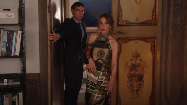 Pucci Geometric Silk Maxi Dress worn by Sylvie Grateau (Philippine Leroy-Beaulieu) as seen in Emily in Paris (S04E10)