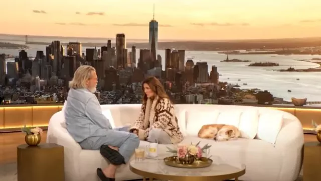 Freecity Cotton Logo Sweatpants worn by Drew Barrymore as seen in The Drew Barrymore Show on September 18, 2024