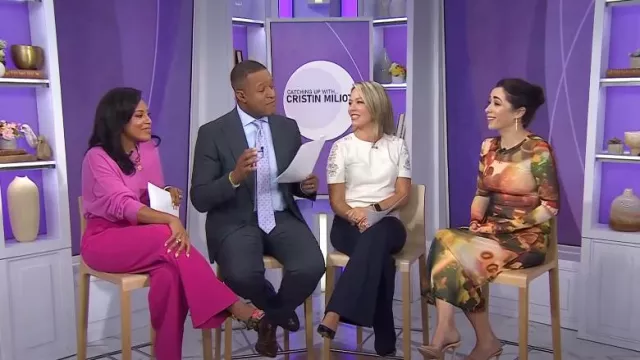 Títeres y Títeres Vestido midi Chow Mesh usado por Cristin Milioti como se vio en Today with Hoda & Jenna el 19 de septiembre de 2024