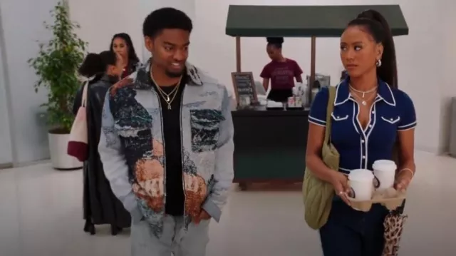 6ªChaqueta NBRHD Azul Avalancha Multi usada por Jessie 'JR' Raymond (Sylvester Powell) como se ve en All American: Homecoming (S03E12)