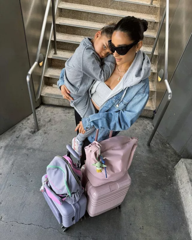 Beis The Kids Backpack worn by Shay Mitchell on her Instagram on September 21, 2024