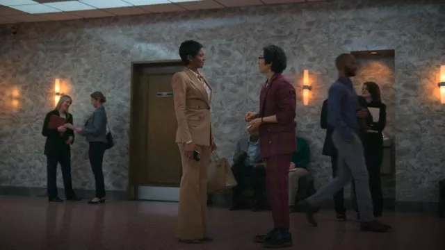 Smythe Wide-Leg Cuffed Wool Trousers worn by Jax Stewart (Emayatzy Corinealdi) as seen in Reasonable Doubt (S02E06)