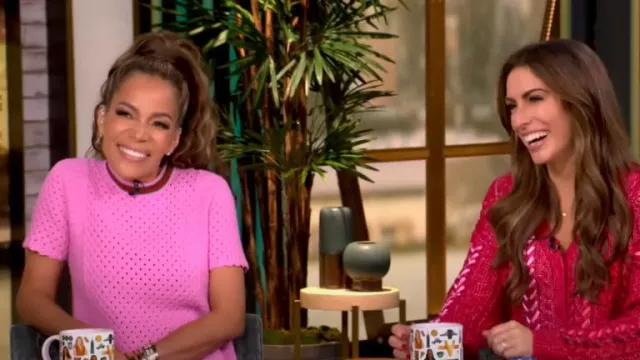 Webbing-trimmed Open-knit Cotton-blend Mini Dress worn by Sunny Hostin as seen in The View on September 27, 2024