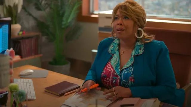 Anthropologie Silky Printed Pajama Top worn by Krystal Walters (Angela Grovey) as seen in Reasonable Doubt (S02E07)