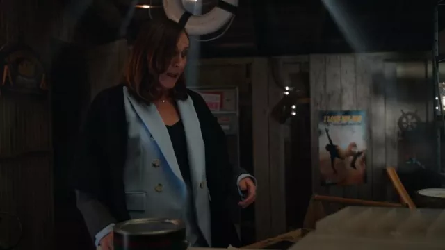 Veronica Beard Miller Dickey Blazer In Blue worn by Bev Melon (Molly Shannon) as seen in Only Murders in the Building (S04E05)