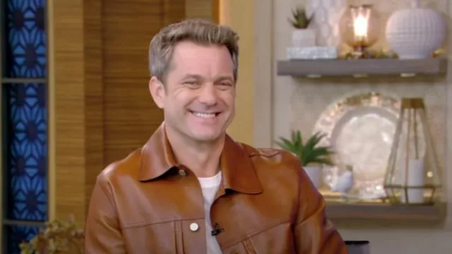 Berluti Leather Trucker Jacket worn by Joshua Jackson as seen in LIVE with Kelly and Mark on September 27, 2024