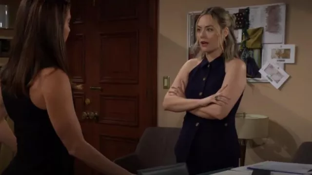 Veronica Beard Orlinda Vest worn by Hope Logan (Annika Noelle) as seen in The Bold and the Beautiful on September 11, 2024