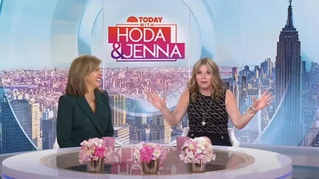 Oscar de la Renta Chain-Link Knit Dress worn by Jenna Bush Hager as seen in Today with Hoda & Jenna on October 2, 2024
