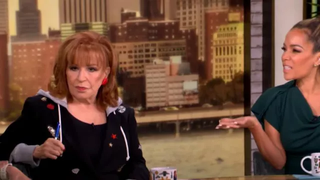 Cinq a Sept Nebula Embellished Hooded Khloe Jacket worn by Joy Behar as seen in The View on October 2, 2024