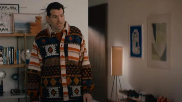 Coût De La Liberté Tommy Hairy Striped Oversized-Fit Shirt worn by Sasha Roklov (Timothy Simons) as seen in Nobody Wants This (S01E05)