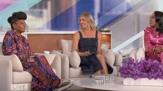 Pantalones de pierna ancha Farm Rio Heart Forest usados por Tabitha Brown como se vio en The Talk el 30 de septiembre de 2024