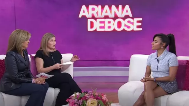 Self Portrait Melange Diamante Knit Top worn by Ariana DeBose as seen in Today with Hoda & Jenna on October 3, 2024