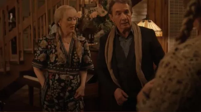 Farm Rio Floral-Print Cotton-Voile Jumpsuit worn by Loretta Durkin (Meryl Streep) as seen in Only Murders in the Building (S04E07)