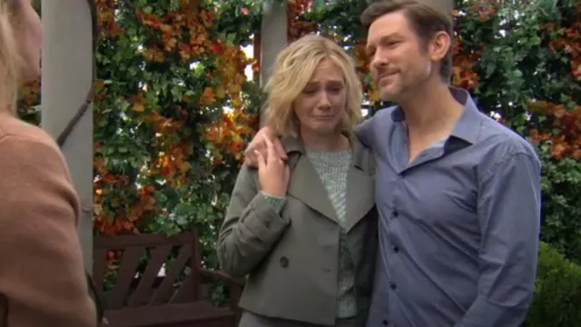 Steve Madden Sirus Jacket in Basil worn by  Lucy Romalotti (Lily Brooks O'Briant) as seen in The Young and the Restless on October 3, 2024