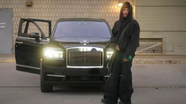 Balenciaga Black Arena Leather Monaco Hobo Bag worn by DDG in DDG - Clockin' [Official Video]