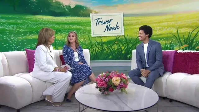Veronica Beard Edia Wide-Leg Pants in Ivory worn by Hoda Kotb as seen in Today with Hoda & Jenna on October 9, 2024