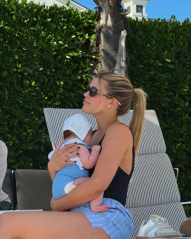 Alexander Wang.T Striped Boy Shorts worn by Sofia Richie on her Instagram on August 25, 2024