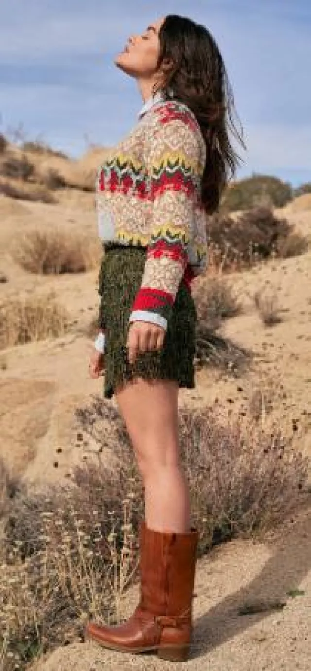 Weekend Max Mara Jacquard Wool-Blend Sweater worn by Lucy Hale at  Weekend Max Mara X Lucy Hale Collection on September 10, 2024